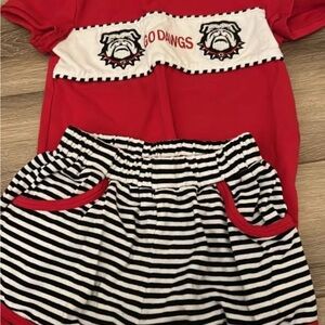 UGA Kids Striped Black and White Shorts